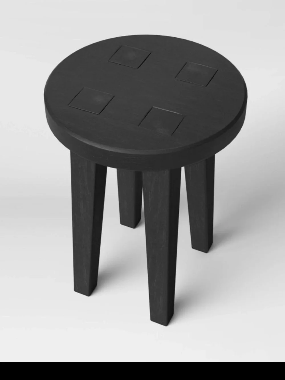 Woodland Short Carved Wood Table Black - Threshold